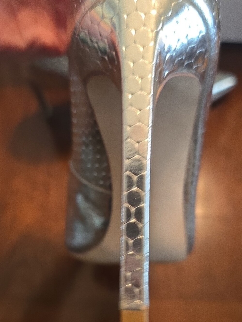 Nine West Metallic Gold Textured Pointed-Toe Pumps - Picture 4 of 12